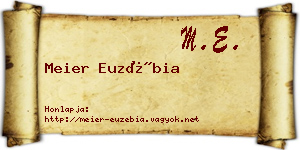 Meier Euzébia névjegykártya